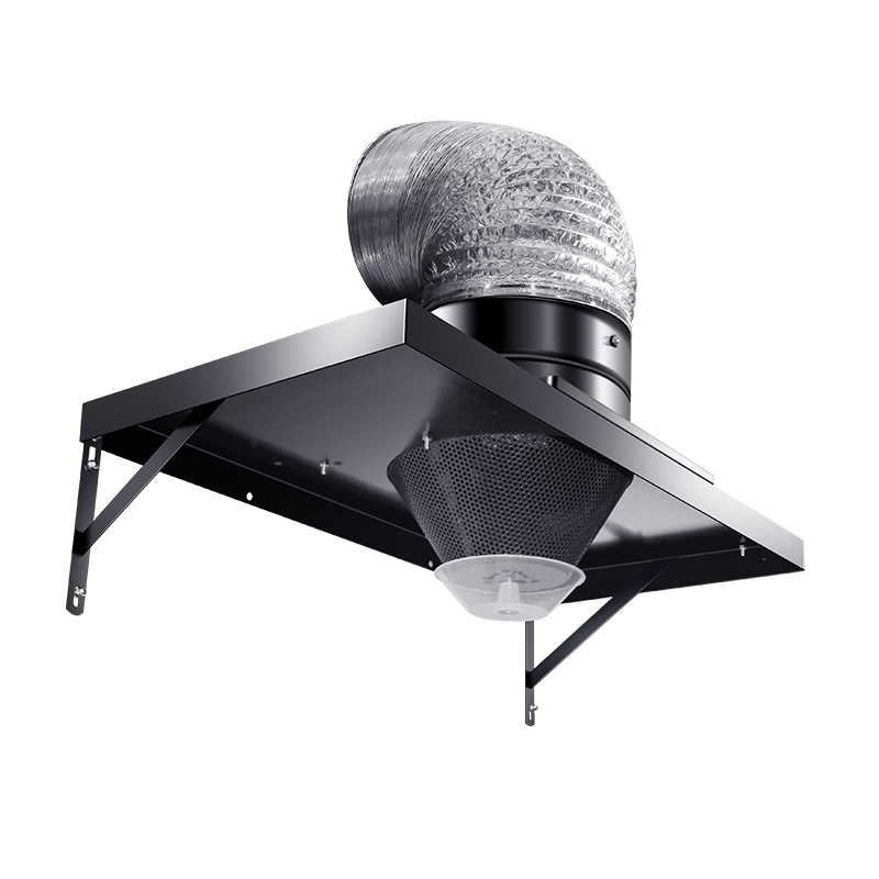 Tudung Range Black Iron Range yang dipasang di dinding rumah, dipasang di dinding dengan hud dan kipas ekzos keluli tahan karat